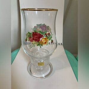 Vintage 1990 Royal Albert Old Country Roses Hurricane Lamp with Box